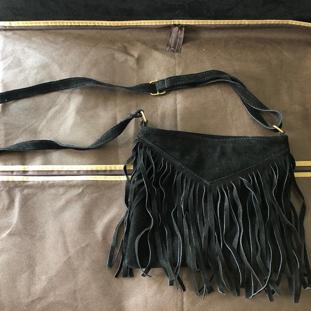 Black suede bag